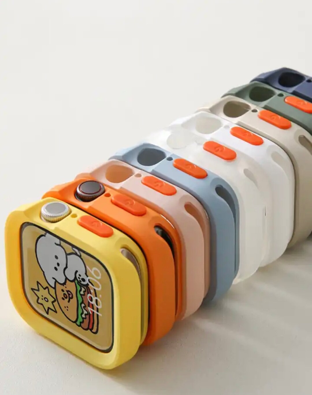 Matte Apple Watch Bumper Case for Apple Watch Model 9 8 7 6 SE 5 4 3 2 1 Sport Anti Drop for