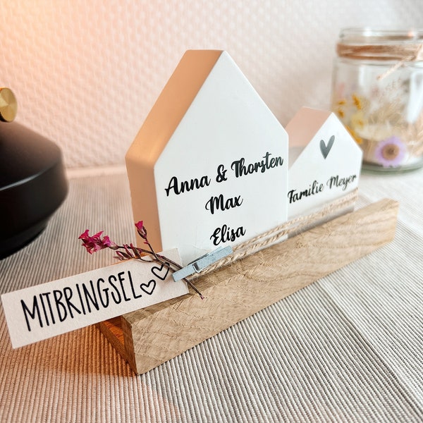 Personalisiertes Geschenk, Einzugsgeschenk - Häuschen, Mitbringsel, Familie, Familienname, Hochzeit, Geburtstag