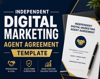 Independent Sales Marketing Agent Agreement | Contract Template for Digital Marketing Agency Services and Freelance Brand Reps