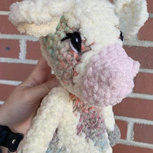 Sherbert Cow Snuggler Medium, Cow Lovey, Cow Toy, Cow Snuggler, Unique Baby Gift, Baby Comfort Toy, Soft Baby Toy, Toddler Gift, Baby Gift