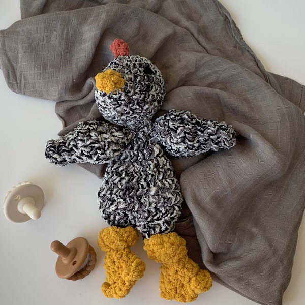 Mini Chicken Snuggler, Chicken Lovey, Chick Lovey, Animal en peluche de poulet, Cuddler de poulet, Cadeau de bébé neutre entre les sexes, Décor de pépinière de ferme