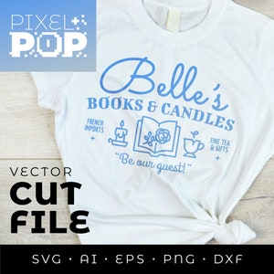 Belle&#39;s Books and Candles • Beauty and the Beast • SVG Cut File • Digital Download