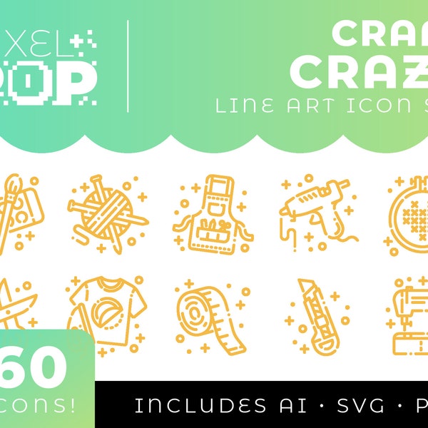 Craft Craze Line Art Icon Set