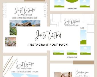 Just Listed Instagram Post Pack: Minimalist/Neutral