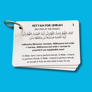 Umrah Dua Cards, Step by Step Guide Umrah Duas, Umrah Gift, Umrah Prayers and Supplications, Umrah Flash Card