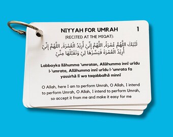 Umrah Dua Cards, Step by Step Guide Umrah Duas, Umrah Gift, Umrah Prayers and Supplications, Umrah Flash Card