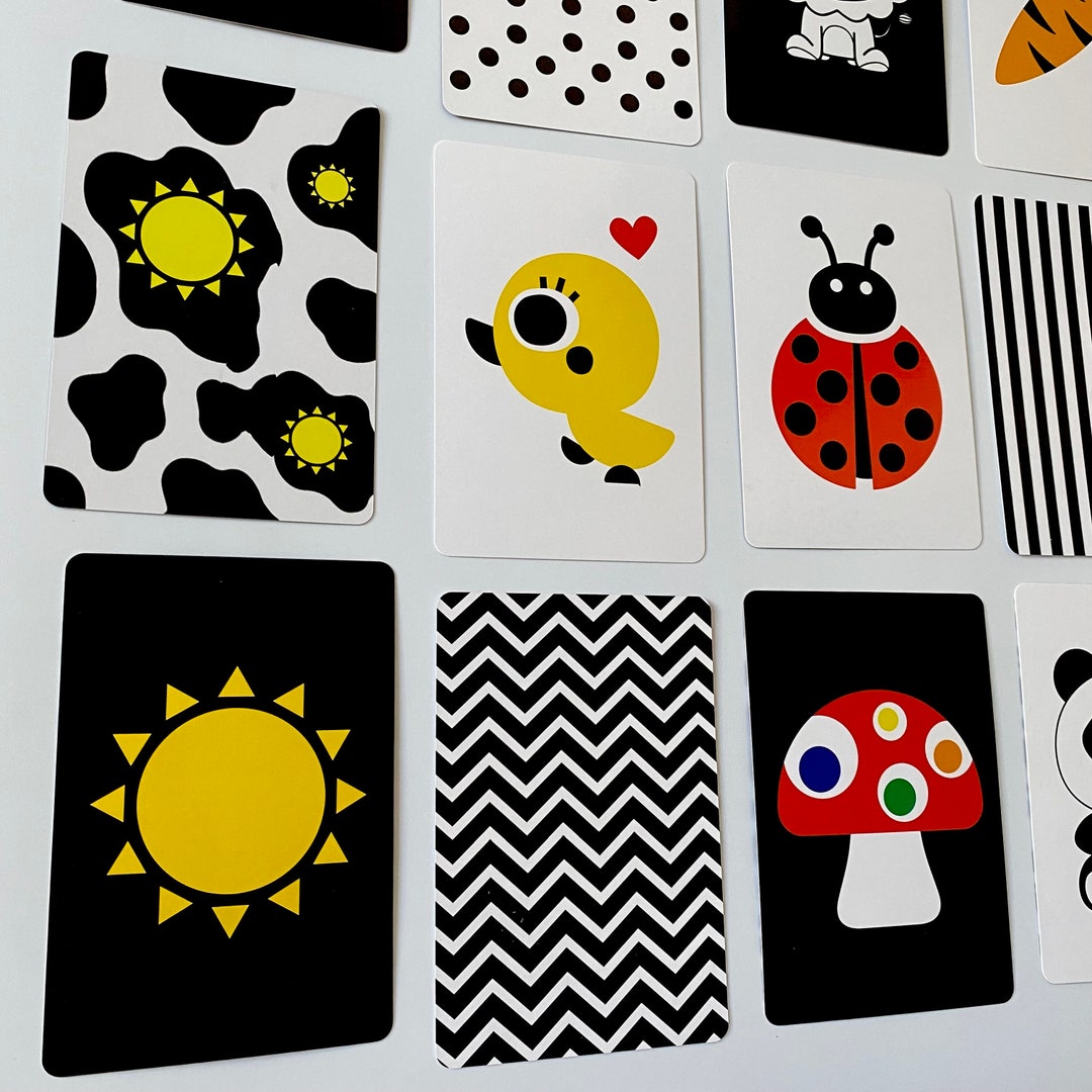 black-and-white-sensory-cards-baby-sensory-cards-newborn-etsy