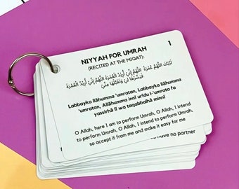 Umrah Dua Cards, Step by Step Guide Umrah Duas, Umrah Gift, Umrah Prayers and Supplications, Umrah Flash Card