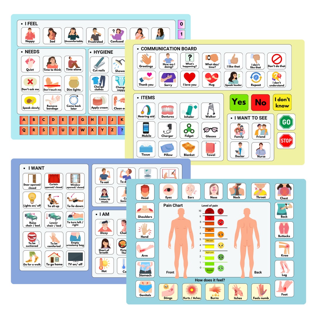 Communication Board for Non Verbal Adults, Picture Symbol Communication ...