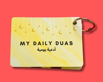 Daily Dua Cards, Islamic Flash Cards, Muslim Children Gift, Dua Cards, Quran, Dua Book, Arabic Dua Cards with Transliteration, Ramadan Gift