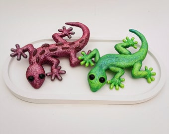Gecko brooch / Polymer clay pin/ Handmade/ Statement piece
