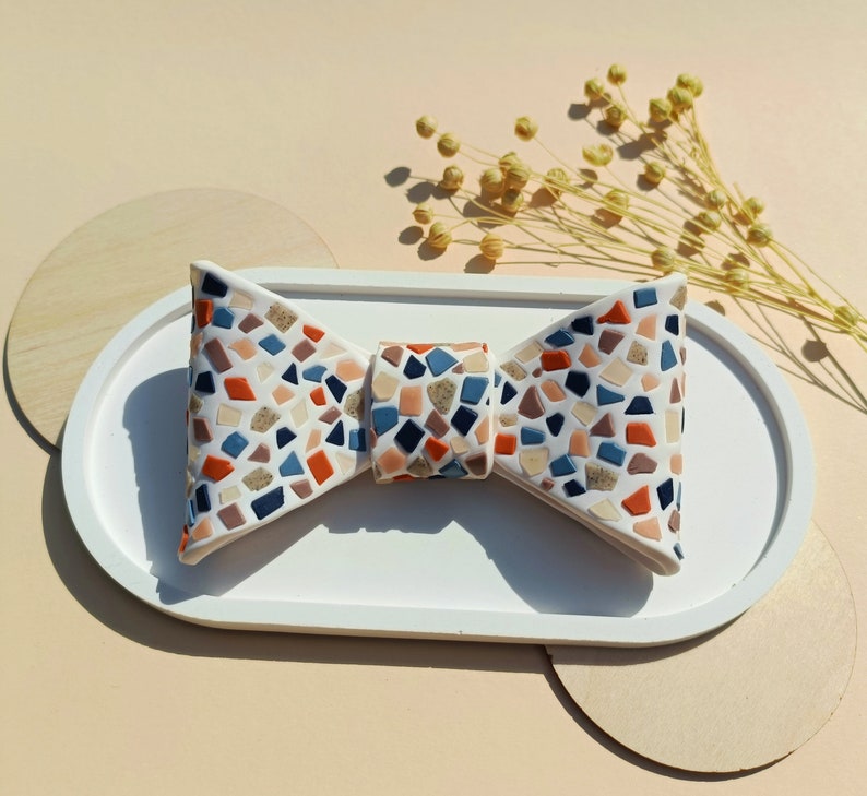 Terrazzo Bow tie/ Polymer clay bow tie/ Handmade image 1