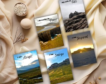 Printable Meditation Cards, Mindfulness & Self Care Kit, Daily Meditation Mantras, Instant Download