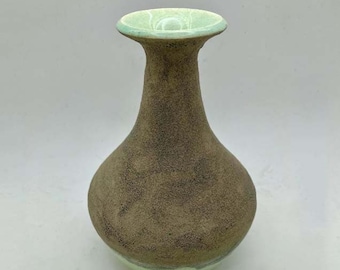 Sandy seascape stoneware bottle vase