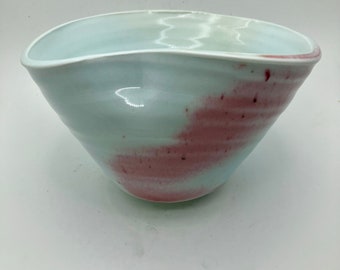 Porcelain Blue Celadon Bowl with Red Flash