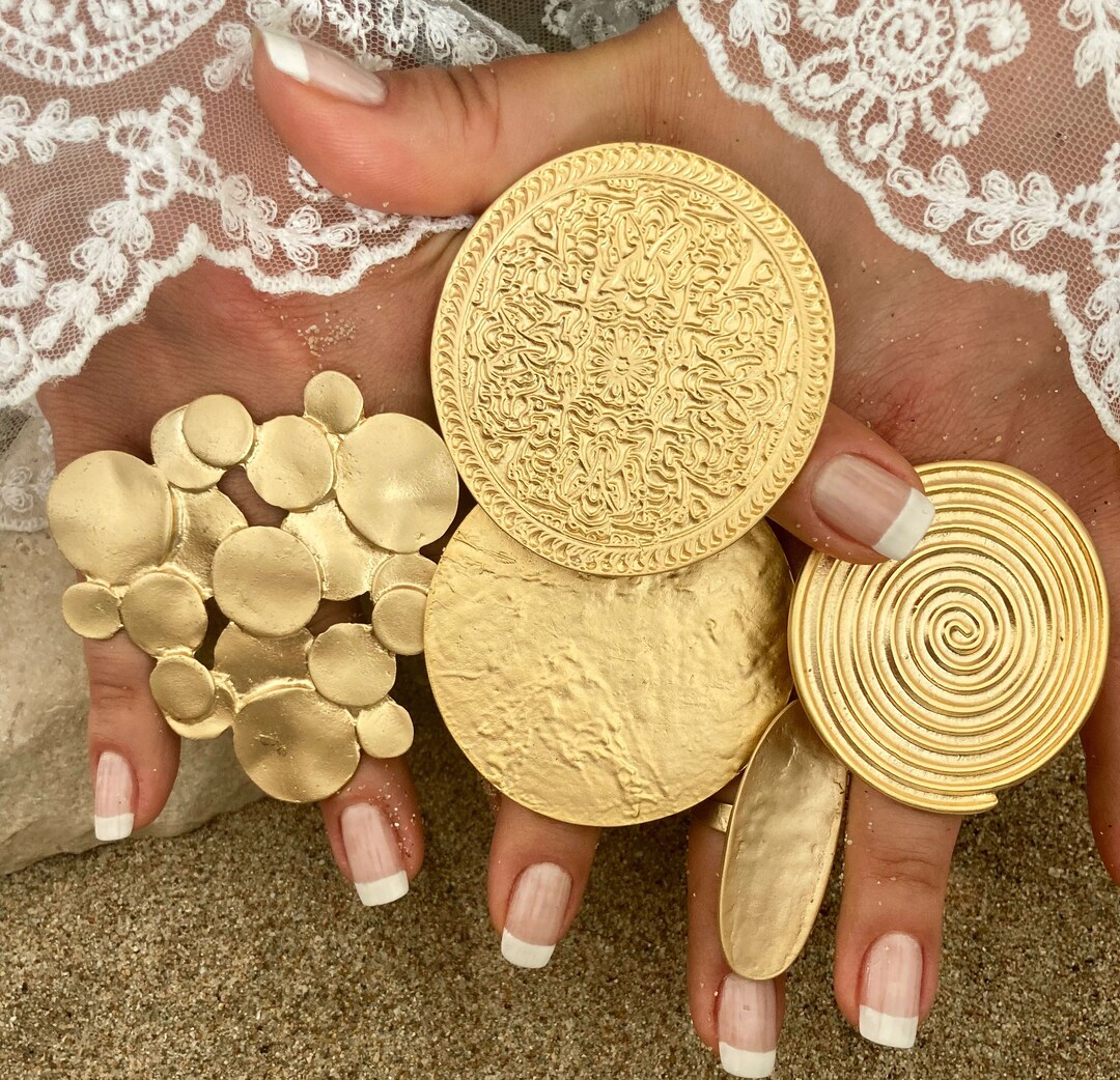 Big Gold Statement Ring, Adjustable Gold Ring, Boho Gold Rings, Big Chunky Rings, Big Gold Ring