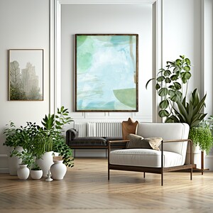 Modern Abstract, Green WaterColor Art, Modern Art, Printable Wall Art, Living Room Art, Bedroom Art, Art Print, Art Print Download