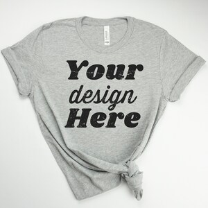 Bella Canvas 3001 Mockup | Bella Canvas 3001 Heather Athletic T-Shirt Mockup | Heather T Shirt Mockup | Styled Flat Lay | Boho Summer Mockup