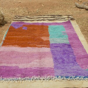 Handmade Wool Berber Rug: Colorful Moroccan Area Rug bild 4