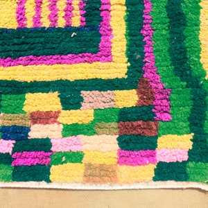 Yellow Moroccan Custom rug Moroccan Woolen carpet New Azilal rug Boujaad style New Boujaad rug Blue Berber rug imagen 7