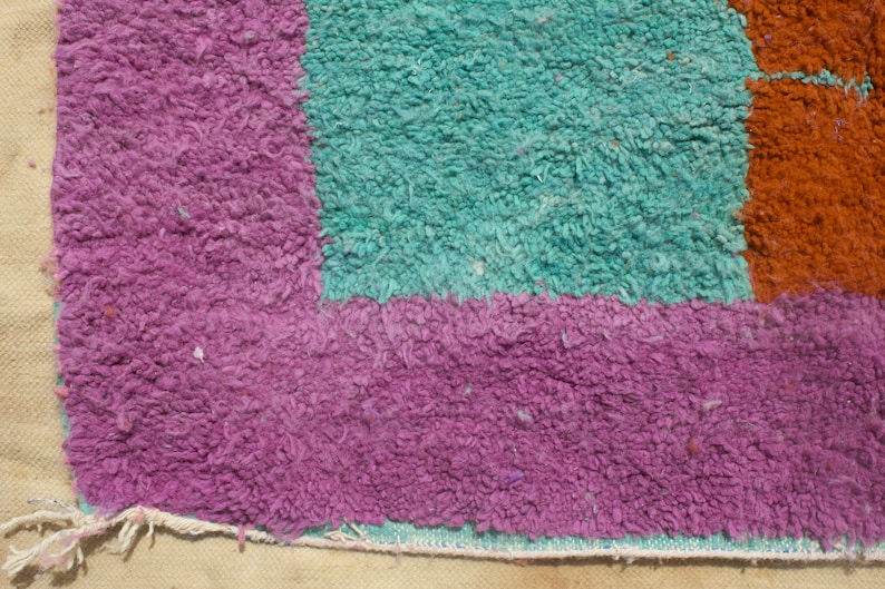 Handmade Wool Berber Rug: Colorful Moroccan Area Rug bild 7