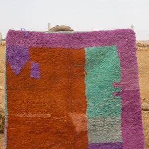 Handmade Wool Berber Rug: Colorful Moroccan Area Rug bild 2