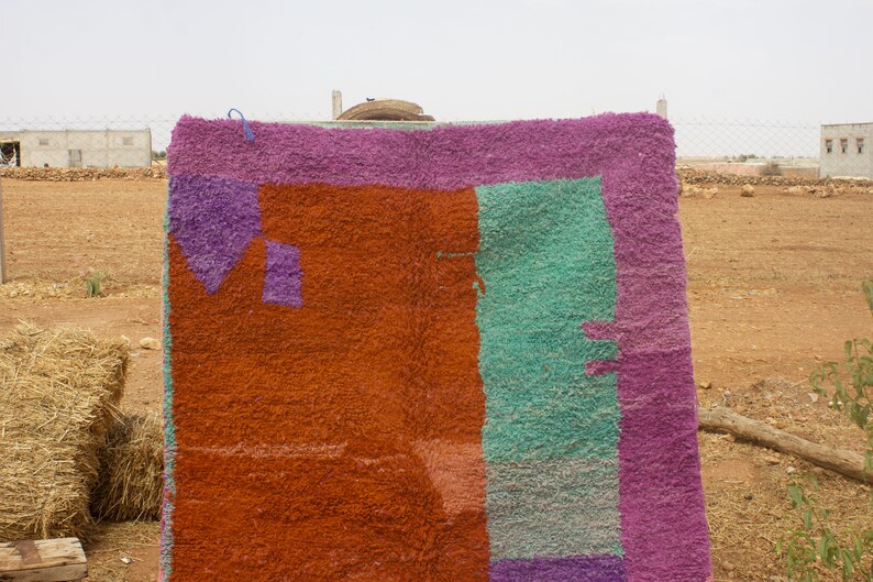 Handmade Wool Berber Rug: Colorful Moroccan Area Rug bild 2