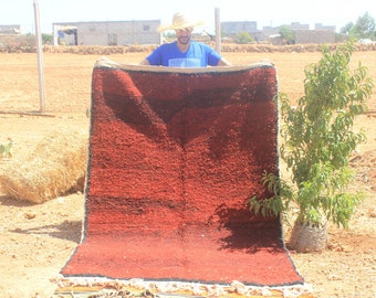 Handmade Boujad Wool Rug: Colorful Moroccan Berber Carpet