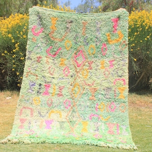 Custom Fabulous Boujad Rug, Authentic Moroccan Rug, Azilal rug, Abstract Multicolored Carpet, Handmade Moroccan Rug, Bohemian rug