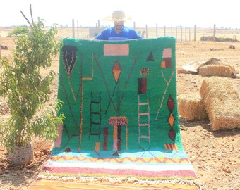 Handmade Wool Berber Rug: Colorful Moroccan Area Rug