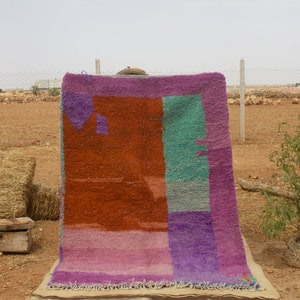 moroccan purple rug - berber rug - red rug - wool berber rug - beni ourain rug - custom rug - handmade rug - moroccan area rug - morocco
