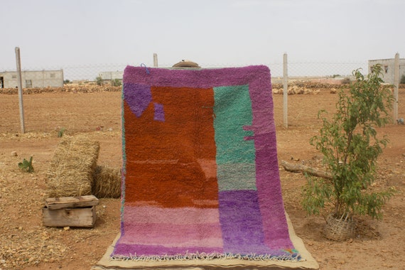 Handmade Wool Berber Rug: Colorful Moroccan Area Rug