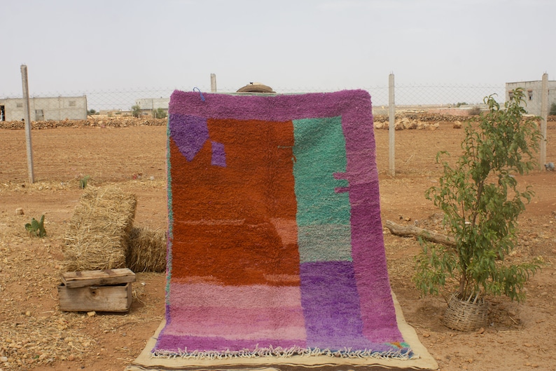 Handmade Wool Berber Rug: Colorful Moroccan Area Rug bild 1
