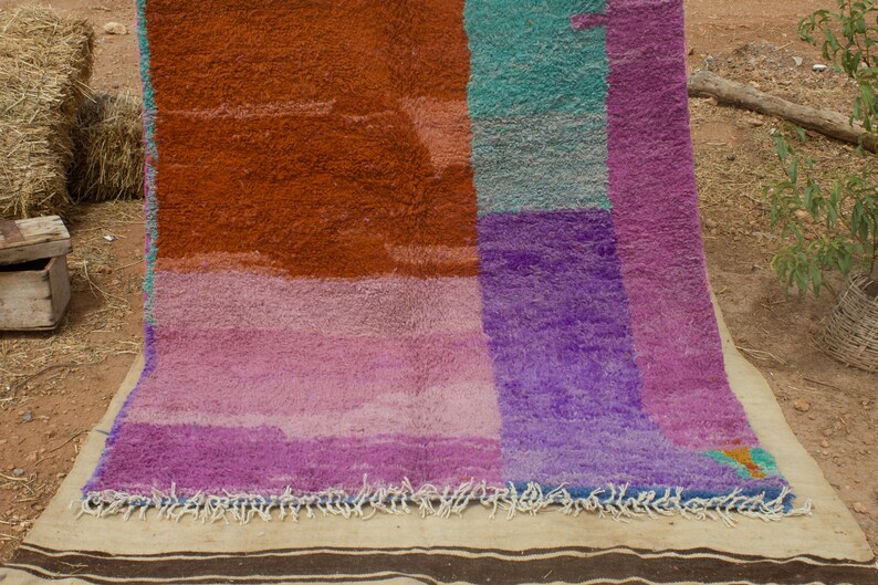 Handmade Wool Berber Rug: Colorful Moroccan Area Rug bild 3