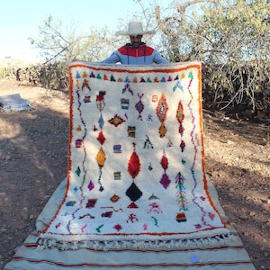 Tapis Azilal - Tapis marocain authentique - Tapis berbère - Tapis fait main - Tapis de zone - Tapis en laine authentique - Tapis berbère - Teppich