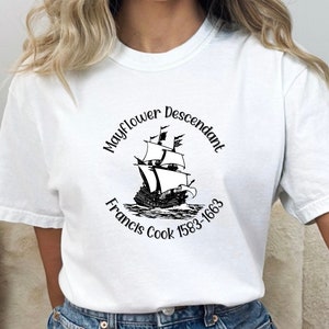 Custom Mayflower Descendant Shirt, Personalized Mayflower Descendant Shirt, Mayflower Society Shirt, American History Shirt, Pilgrim Shirt