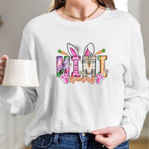 Mimi Bunny Long Sleeved Shirt Happy Easter Mimi Shirt Cute Grandma Easter Shirt for Women Funny Easter Bunny Grandma Gift Easter Apparel