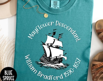 Comfort Colors Custom Mayflower Descendant Shirt, Personalized Mayflower Descendant Shirt, Mayflower Society Shirt, American History,Pilgrim