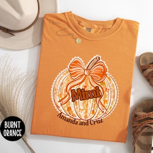 Comfort Colors Personalized Mimi Halloween Shirt, Custom Name Grandma Mimi Shirt for Halloween, Fall Grandma Shirt with Grandkids Names