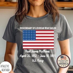 Descendant of a Korean War Soldier Shirt,Daughter of a Veteran Shirt,Vietnam Veteran Tshirt,American Flag Tee,Gift for Veteran,Veteran Gift