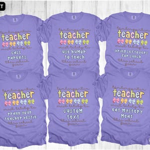 Comfort Colors Kindergarten Teacher Shirt, Back To School Shirt, Coquette Most Likely to Tee, Kinder Team Gift,Preppy Coquette Bow,First Day