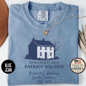 Custom Descendant of a Patriot TShirt, Daughters of the American Revolution or Sons of the American Revolution Shirt, DAR Shirt, SAR Shirt