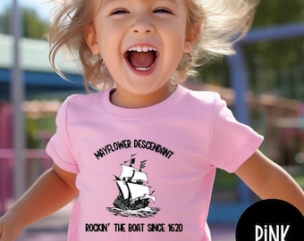 Rockin the Boat Mayflower Descendant Youth Toddler Sweatshirt,Pilgrim Mayflower Descendant Sweater,Mayflower Society Shirt,American History
