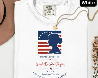 Camiseta personalizada del capítulo de las Hijas de la Revolución Americana, camiseta personalizada de DAR, camiseta patriótica
