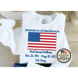 Descendant of a Korean War Soldier Sweatshirt,Daughter of a Veteran Sweatshirt,Vietnam Veteran Shirt,Gift for Veteran,Veterans Gift