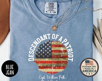 Comfort Colors America 250 Shirt, Descendant of a Patriot Tee, 1776-2026 Patriotic Heritage Shirt, DAR SAR Revolutionary War Apparel
