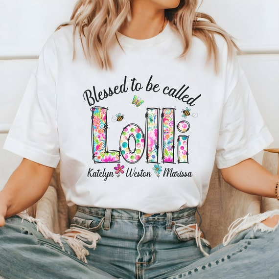 Womens Blessed To Be Called Lolli Colorful Gifts-Grandma Tee Womens Blessed To Be Called Lolli Colorful Gifts-Grandma Tee