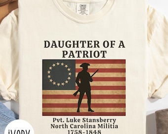 Personalized Descendant of a Patriot Shirt, Custom Revolutionary War Ancestor Tee, DAR SAR Genealogy Gift, Daughter of a Patriot