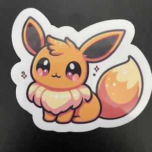 Sticker autocollant Évoli mignon et joyeux Kawaii, Pokémon, rentrée des classes, papeterie, cadeau pour gamer, cadeau de jeu
