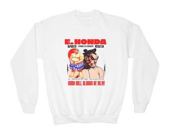 Retro Gaming Youth Crewneck Sweatshirt - Sumo Will Always Be No. 1, Video Game Sweatshirt, Cute Gamer Gift, Kids Casual Wear, Streetwear